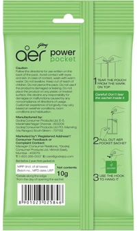Godrej aer Power Pocket Bathroom Freshener Gel Jasmine Floral Delight (10G) | Lasts Up To 30 Days | Germ Protection
