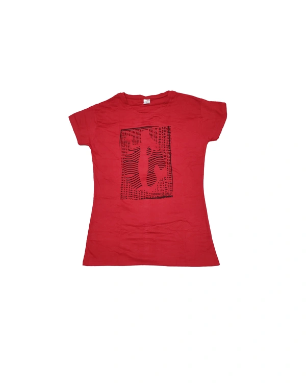 LADDIES T-SHIRT - XL, RED