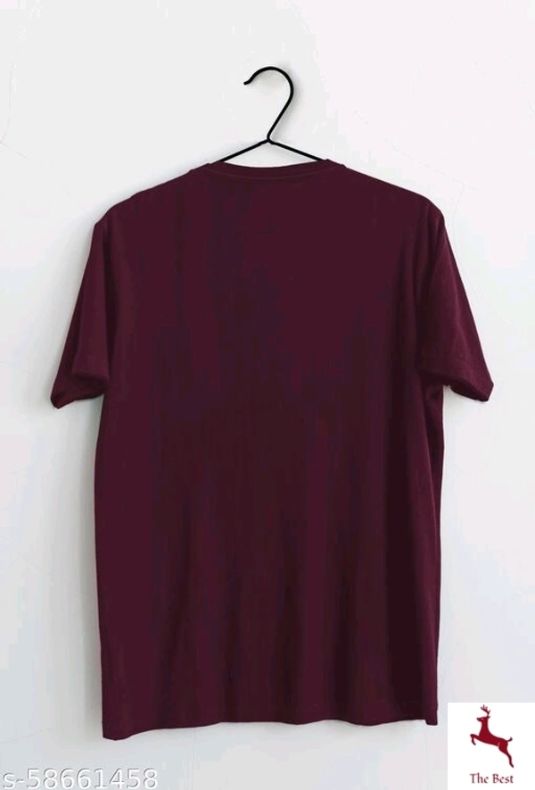 BlisS Mode Men Round Neck T shirt - mehroon, s