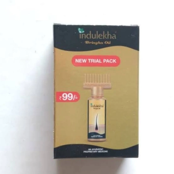 Indulekha Bringha Ayurvedic Hair Oil 22 ml, Hair Fall Control and Hair Growth with Bringharaj & Coconut Oil - Comb Applicator Bottle for Men & Women - 22ML