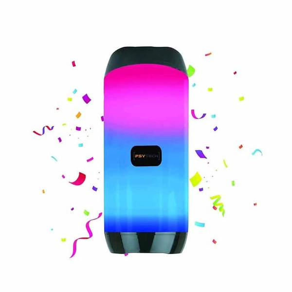PSYTECH Trippy Lights Edition, Portable Bluetooth Speaker Waterproof Flashing LED Light - MILITARY 