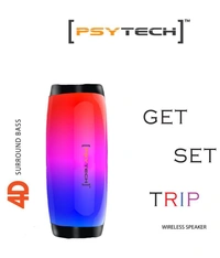 PSYTECH Trippy Lights Edition, Portable Bluetooth Speaker Waterproof Flashing LED Light - MILITARY 