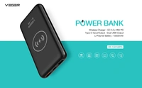 VEGER 10000MAH WIRELESS POWER BANK  - black, 3 MONTHS MOBICARE WARRANTY