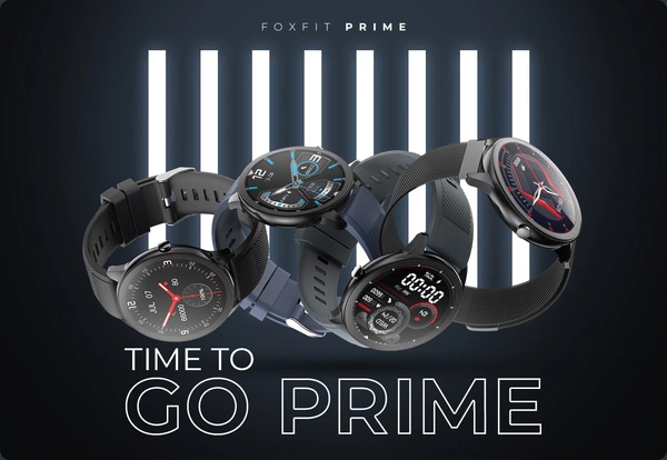 Foxin FOXIN FOXFIT PRIME SMART WATCH  - Phantom Black, 1 YEAR MOBICARE WARRANTY