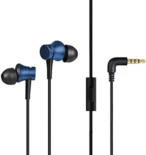 XIAOMI Xiaomi Mi Earphone Basic with Ultra Deep Bass & Aluminum Alloy Sound Chamber Wired in Ear Earphones with Mic (Blue)28%off - Blue, 6 Months Care Warranty