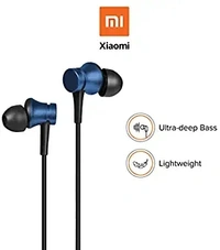 XIAOMI Xiaomi Mi Earphone Basic with Ultra Deep Bass & Aluminum Alloy Sound Chamber Wired in Ear Earphones with Mic (Blue)28%off - Blue, 6 Months Care Warranty