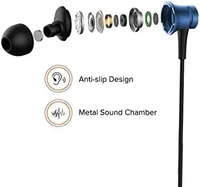 XIAOMI Xiaomi Mi Earphone Basic with Ultra Deep Bass & Aluminum Alloy Sound Chamber Wired in Ear Earphones with Mic (Blue)28%off - Blue, 6 Months Care Warranty