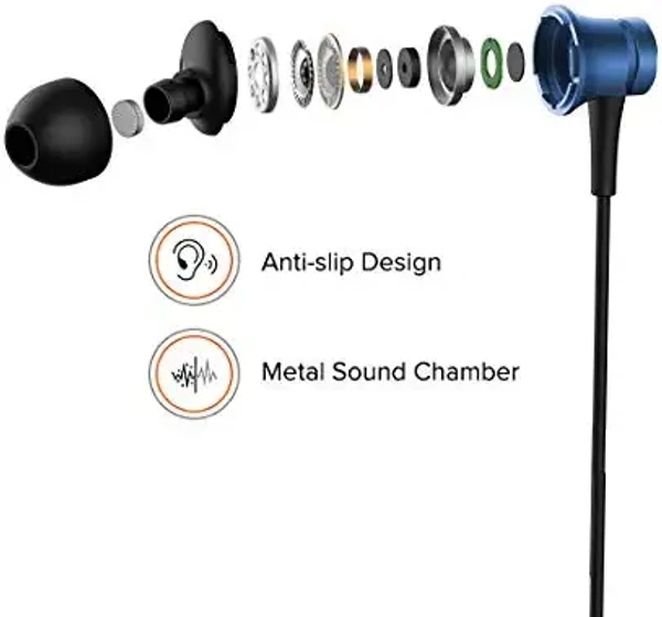 XIAOMI Xiaomi Mi Earphone Basic with Ultra Deep Bass & Aluminum Alloy Sound Chamber Wired in Ear Earphones with Mic (Blue)28%off - Blue, 6 Months Care Warranty