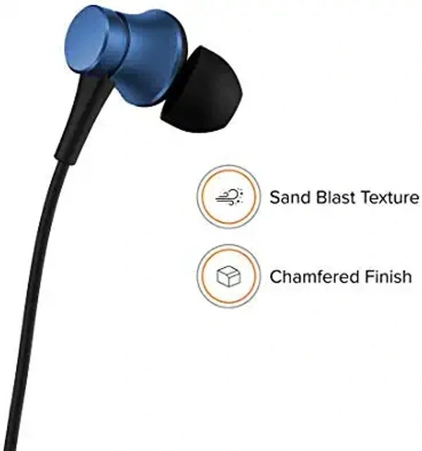 XIAOMI Xiaomi Mi Earphone Basic with Ultra Deep Bass & Aluminum Alloy Sound Chamber Wired in Ear Earphones with Mic (Blue)28%off - Blue, 6 Months Care Warranty