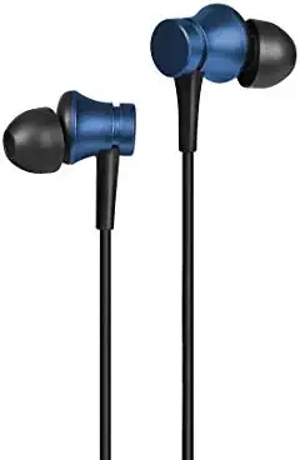 XIAOMI Xiaomi Mi Earphone Basic with Ultra Deep Bass & Aluminum Alloy Sound Chamber Wired in Ear Earphones with Mic (Blue)28%off - Blue, 6 Months Care Warranty