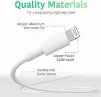 USB Fast Charging Cable Compatible with All iPhone Devices (White) - White