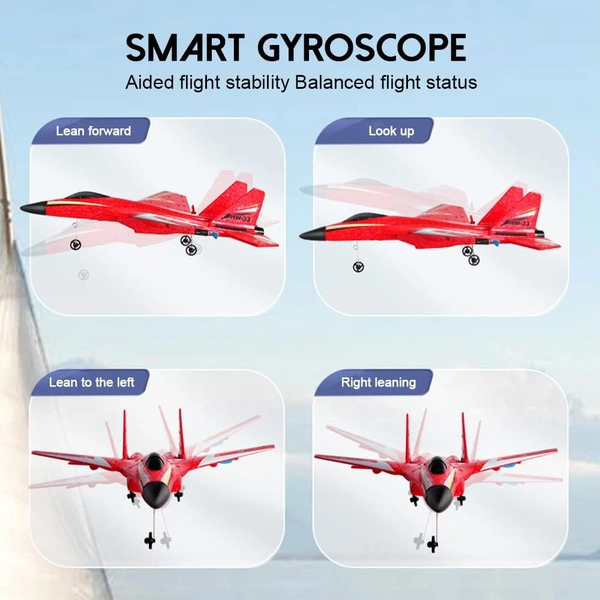 Su-27 RC Airplane,2.4GHz 2 Channel Remote Control Plane with Gyro Night Lights and 2 Batteries, Easy to Fly for Adults, Beginners and Kids