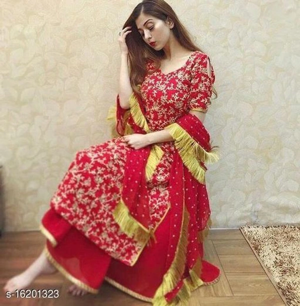 Women Rayon Straight Printed Long Kurti With Palazzos - Free Shipping, XL