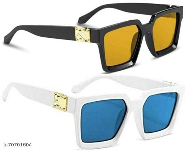 Online Mantra  Square Unisex Sunglasses inspired from Badshah, Sahil Khan & Jass Manak Combo Pack of 2Multipack: 2Sizes:One of the amazing accessories to enhance your style statement is sunglasses - Free Shipping, Free Size