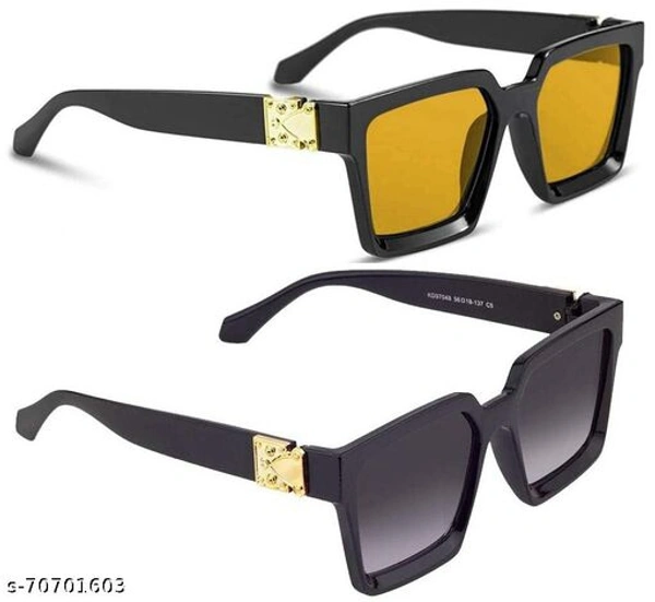 Online Mantra  Square Unisex Sunglasses inspired from Badshah, Sahil Khan & Jass Manak Combo Pack of 2Multipack: 2Sizes:One of the amazing accessories to enhance your style statement is sunglasses - Free Shipping, Free Size