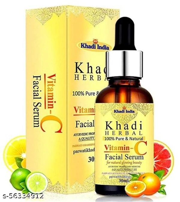 KHADI HERBAL FACE GLOWING VITAMIN C SERUM FOR NATURAL BEAUTY 15ML *Product Name: KHADI HERBAL FACE GLOWING VITAMIN C SERUM  - Free Shipping