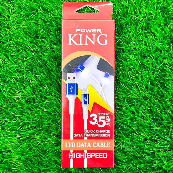 Power King LED Data Cable 3.5Amp - White