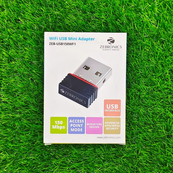 Zebronics ZEB-USB150WF WiFi USB Mini Adapter with Driver CD - No