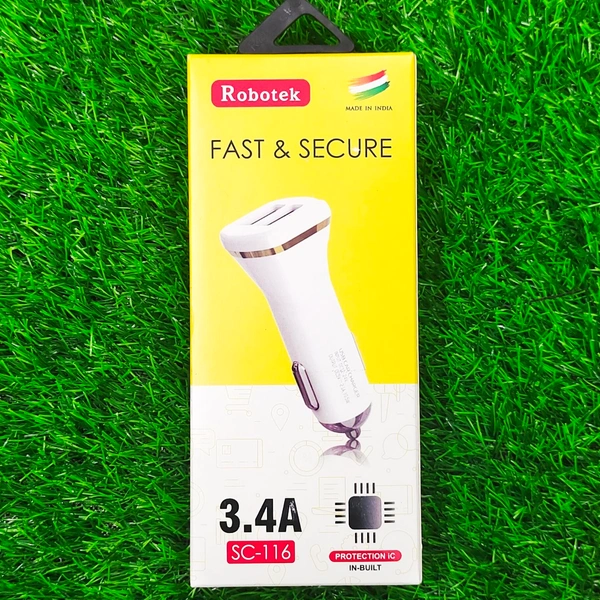Robotek SC-116 Fast & Secure 3.4 Fast Car Charger - White