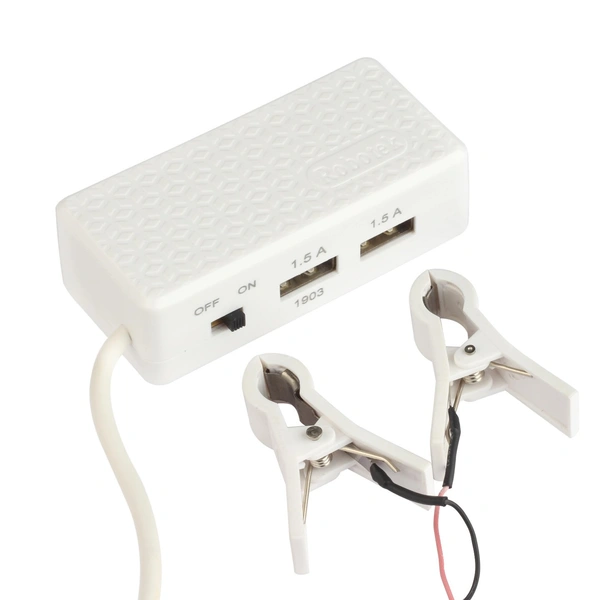 Robotek GATI 3.0Amp DC Charger with Dual USB Ports and ON/OFF Switch