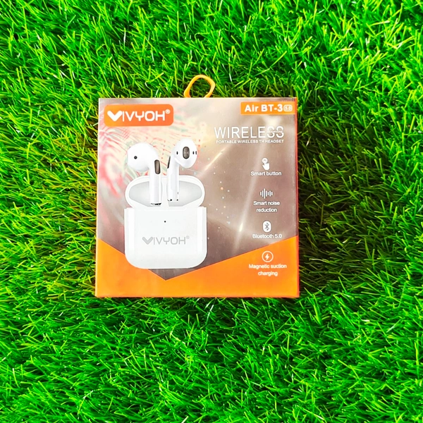 VIVYOH Air BT-3 Wireless Earbuds With Smart Touch Button - White