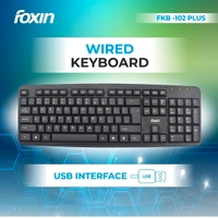 Foxin FKB-102 Plus Full Size Wired USB Keyboard - Black