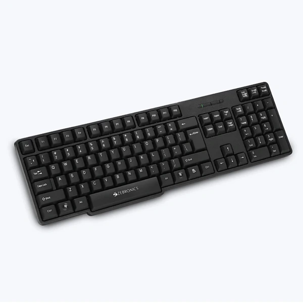 Zebronics USB Keyboard with Rupee Key, USB Interface and Retractable Stand - Black