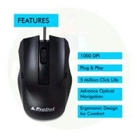 Prodot Universal MU-253s USB 1000 DPI Optical Wired Mouse