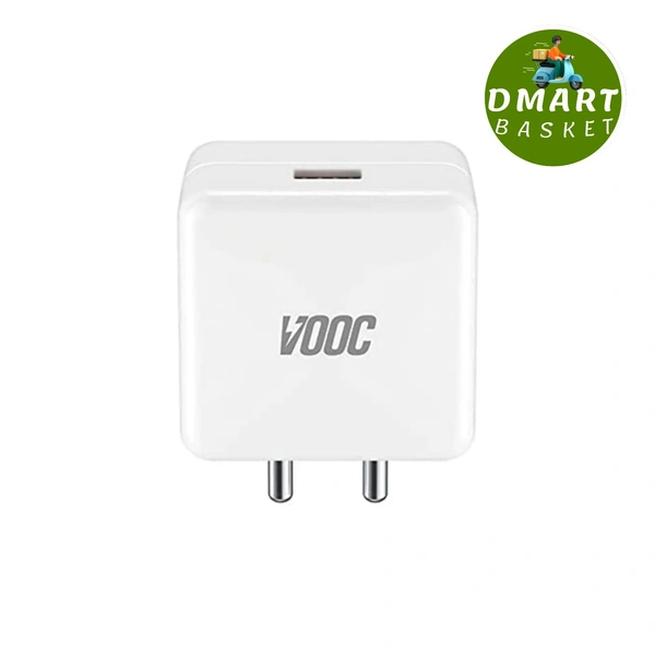 Realme VOOC Flash Charger 20W Power Adapter Fast Charging 5V/4A Compatible with Realme, for iPhone, for Samsung and Other Android Mobiles - White