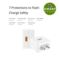 Realme VOOC Flash Charger 20W Power Adapter Fast Charging 5V/4A Compatible with Realme, for iPhone, for Samsung and Other Android Mobiles - White