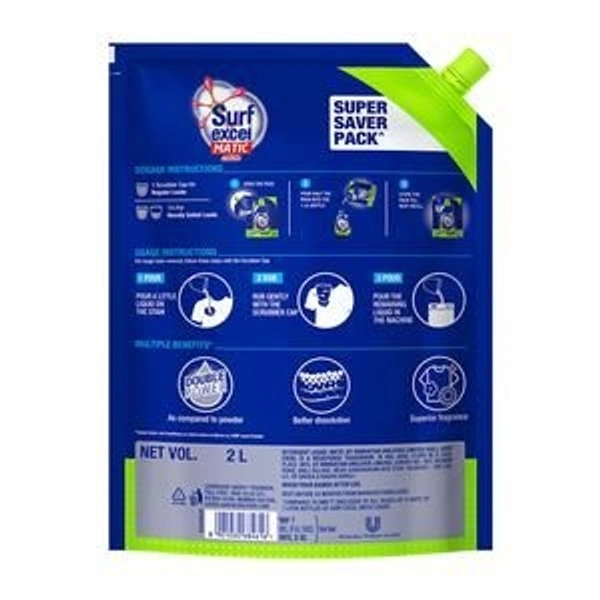 Surf Excel Magic Liquid Detergent- Top Load - 2L