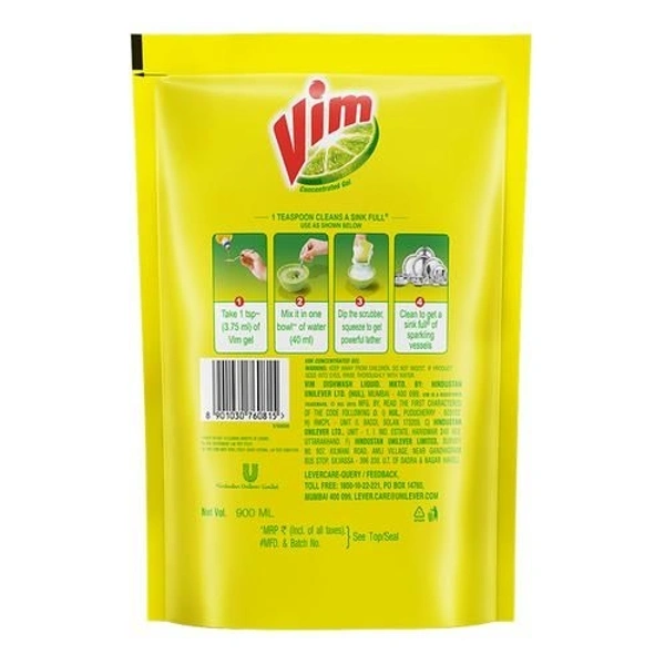 Vim Dishwash Liquid Gel - 900ml