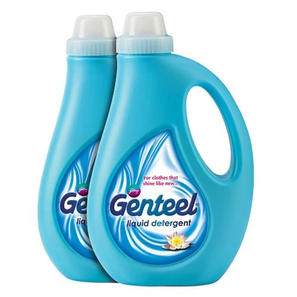 Genteel Liquid Detergent - Strong Formula, No Residue, Soft On Hands - Buy 1KG Get 1KG Free