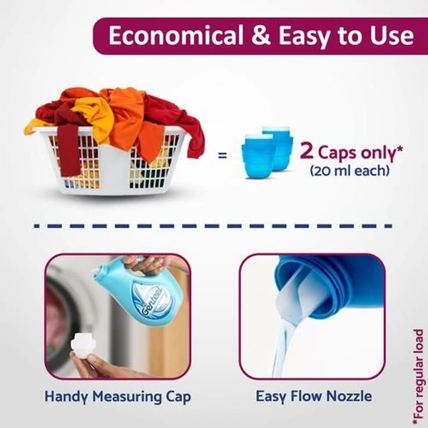 Genteel Liquid Detergent - Strong Formula, No Residue, Soft On Hands - Buy 1KG Get 1KG Free