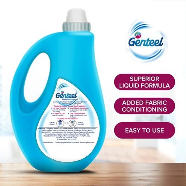 Genteel Liquid Detergent - Strong Formula, No Residue, Soft On Hands - 2KG