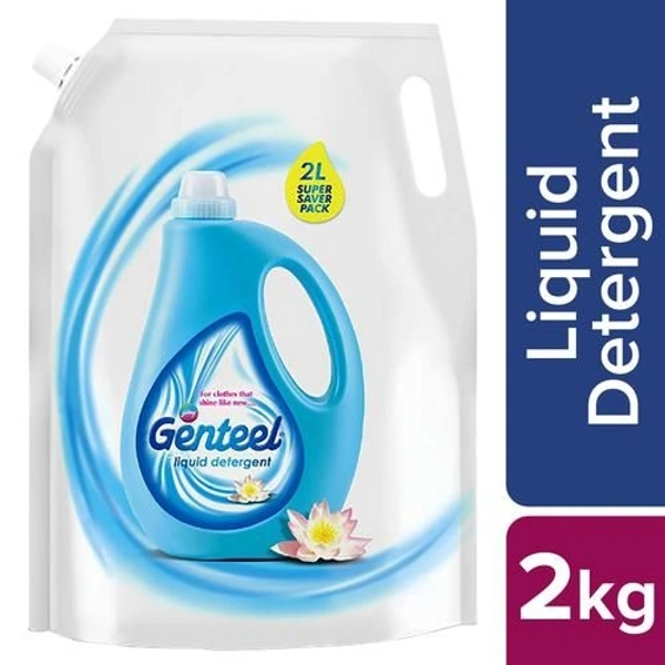 Genteel Liquid Detergent - Strong Formula, No Residue, Soft On Hands - 2KG
