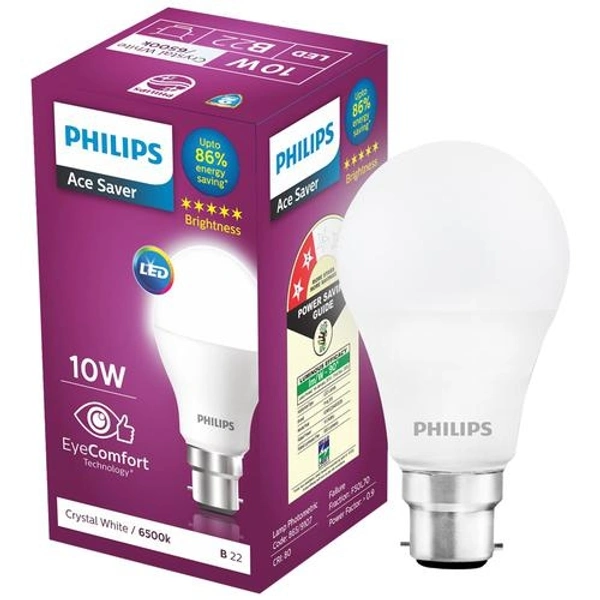 Philips LED Bulb - 10 Watt, Cool Day Light, Ace Saver Base B22 - 1, 10W