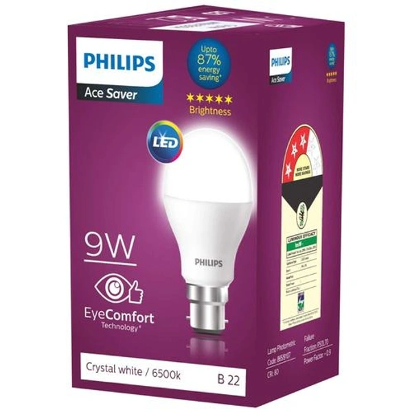 Philips LED Bulb - 8.5 Watt, Cool Day Light, Ace Saver Base B22 - White, 8.5W, 1