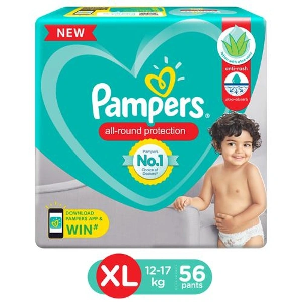 Pampers Diaper Pants - Extra Large, 12-17KG - 56pcs