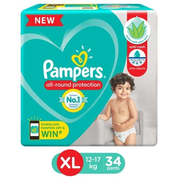 Pampers Diaper Pants - Extra Large, 12-17KG - 34pcs