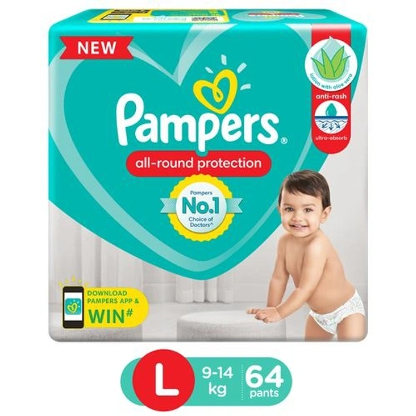 Pampers Diaper Pants - Large, 9-14kg - 64pcs