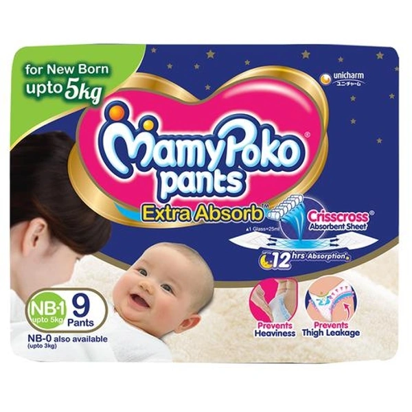 MamypokoMamypoko Pants - Extra Absorb Diaper For New Born - 9pcs