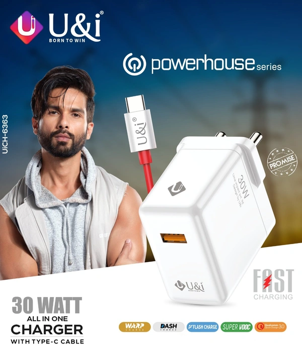 U&i 30 Watt Fast Charger - 6 Month