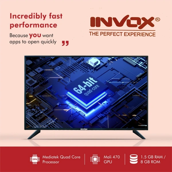 Invox Smart Led TV - 43 Inch, 1 Year Warranty, Glass Panel