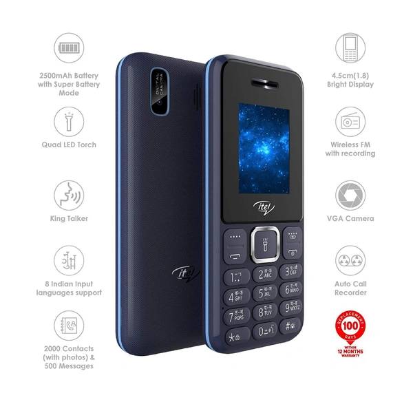 Itel Power100  - Blue, 1Year
