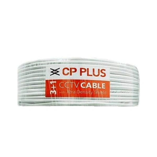 CP Plus CP PLUS CCTV Cable 3+1 Coaxial, CCTV Cable Connectors (White) - 3+1, Per Meters