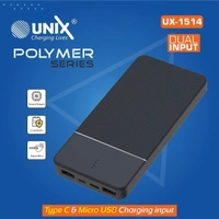 Unix 10000 mAh Power Bank Dual Fast Charging - Black