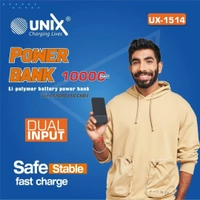 Unix 10000 mAh Power Bank Dual Fast Charging - Black