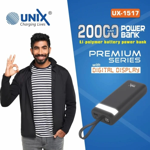 Unix 20000 MAh Power Bank Dual Fast Charging - 6 Month