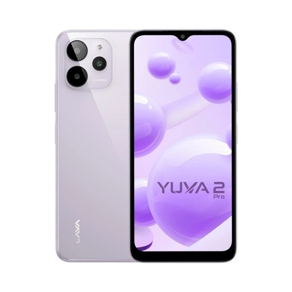 Lava Yuva 2 Pro - Glass Lavender, 4GB+3GB* Ram / 64GB Rom, 1 Year